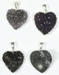 Lot: Druzy Amethyst Heart Pendants - Pieces #84085-1